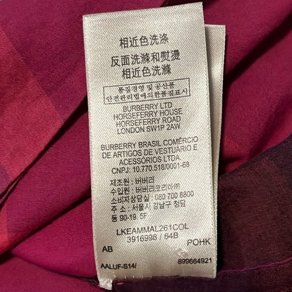 Burberry Pink/Purplish and Black Plaid Button-Down Shirt Authintic 💯✨👚 - Picture 8 of 8